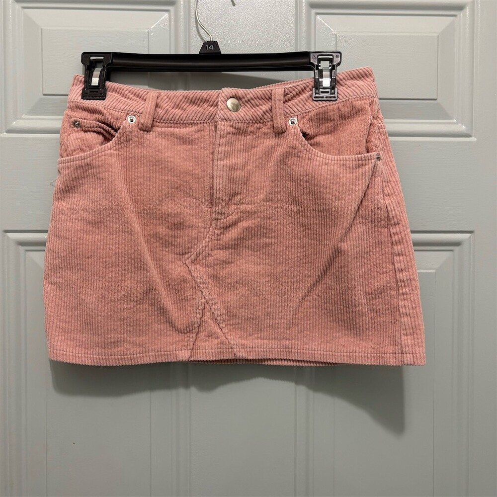 Forever 21 Skirt Womens Size S Pink Mini Button Front 5-Pocket Solid